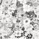 Esta Black & White vlies anyagú fekete, fehér színű virágos modern tapéta