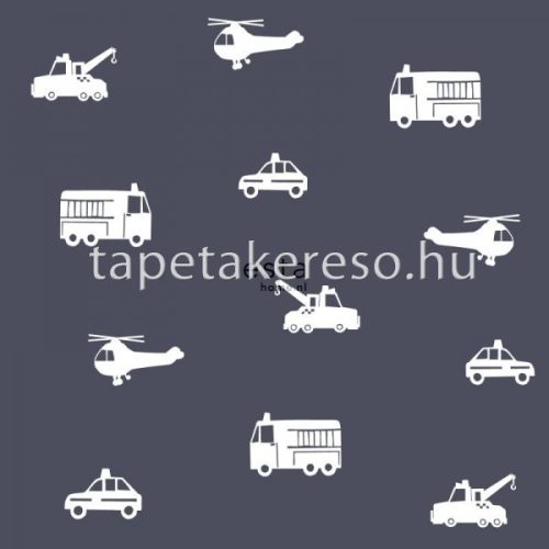 Esta Bandits vlies anyagú fekete, fehér színű autós gyerek tapéta