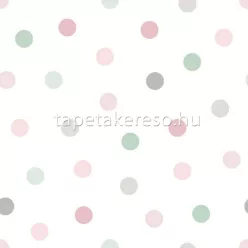   Esta Let's play vlies anyagú fehér, szürke, zöld, rózsaszín színű pöttyös gyerek tapéta