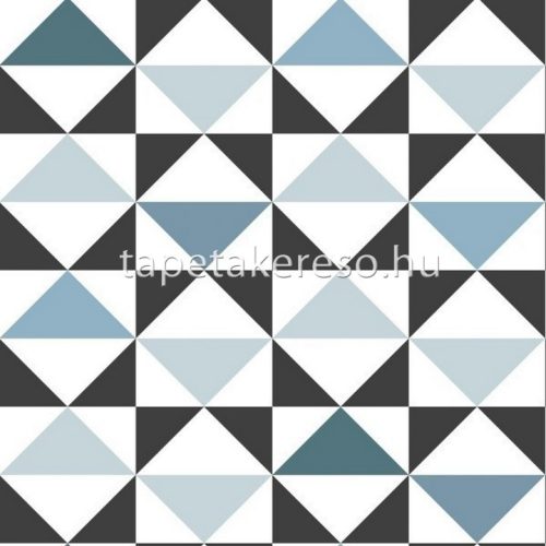 Esta Scandi Cool vlies anyagú fekete, fehér, kék színű geometriai modern tapéta