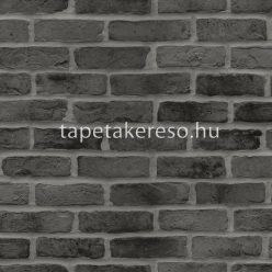  Esta Black & White vlies anyagú fekete, szürke színű téglamintás modern tapéta