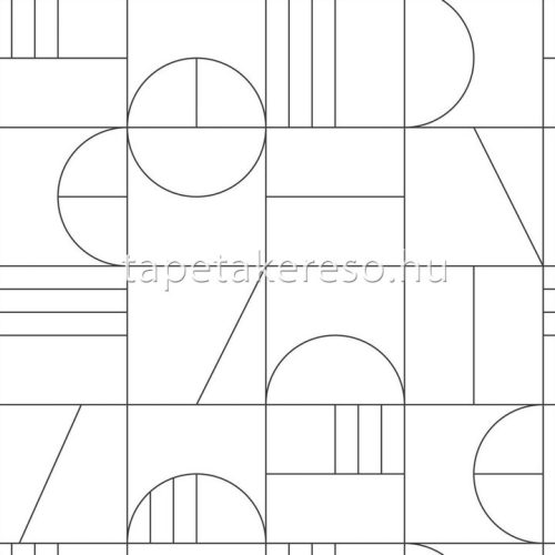 Esta Black & White vlies anyagú fekete, fehér színű geometriai modern tapéta