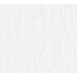   AS Creation 111 Shades of  White papír, habos anyagú fehér színű hullámos modern tapéta