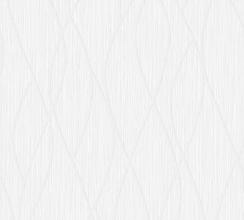 AS Creation 111 Shades of  White papír, habos anyagú fehér színű hullámos modern tapéta