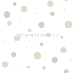   Cristiana Masi Happy vlies anyagú fehér, beige, szürke színű pöttyös gyerek tapéta
