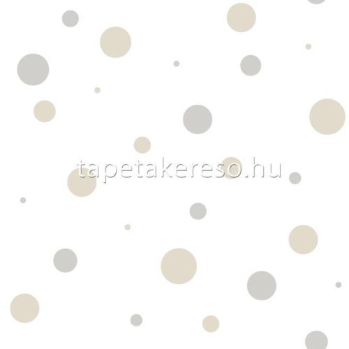 Cristiana Masi Happy vlies anyagú fehér, beige, szürke színű pöttyös gyerek tapéta