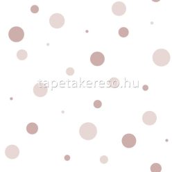   Cristiana Masi Happy vlies anyagú fehér, rózsaszín, mályva színű pöttyös gyerek tapéta