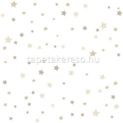  Cristiana Masi Happy vlies anyagú fehér, beige, barna színű csillagos gyerek tapéta
