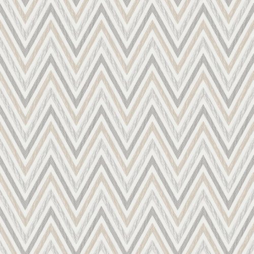 Adawall Vera vlies, vinyl anyagú fehér, barna, szürke színű chevron, zig-zag modern tapéta