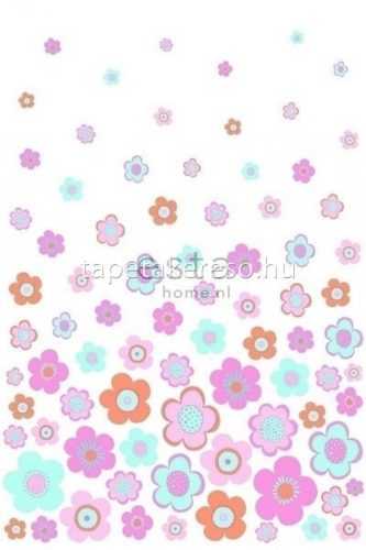 Esta xl² Photowalls for kids vlies anyagú fehér, rózsaszín, türkiz, sárga színű virágos gyerek poszter