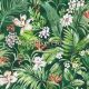 Esta Jungle Fever vlies anyagú zöld, rózsaszín, piros, beige, fehér színű virágos, leveles modern, natural poszter