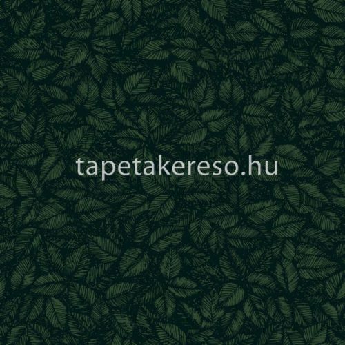 Boras Scandinavian Designers II vlies anyagú fekete, zöld színű leveles retro tapéta