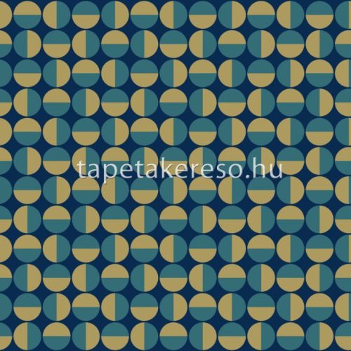 Boras Scandinavian Designers II vlies anyagú kék, arany, türkiz színű geometriai retro tapéta