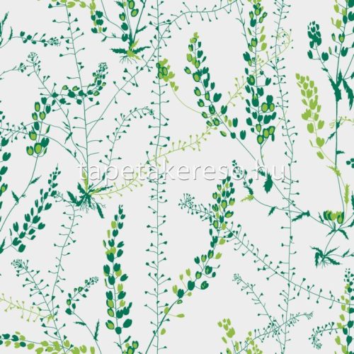 Boras Scandinavian Designers II vlies anyagú zöld, fehér színű növényes natural tapéta