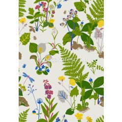   Boras Scandinavian Designers II vlies anyagú fehér, zöld, kék, piros, sárga színű növényes natural tapéta