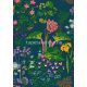 Boras Scandinavian Designers II vlies anyagú fekete, zöld, kék, pink, lila színű virágos, növényes natural tapéta