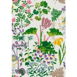   Boras Scandinavian Designers II vlies anyagú fehér, zöld, rózsaszín, kék, lila színű virágos, növényes natural tapéta