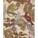 Parato Flora vlies anyagú beige, arany, szürke, bordó színű állatos, leveles, madaras romantikus tapéta