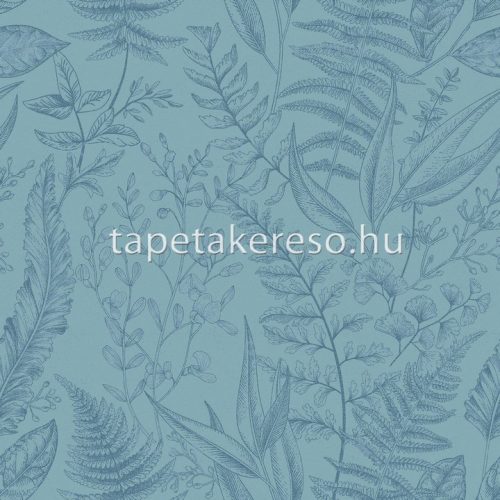Parato Flora vlies anyagú kék színű leveles romantikus tapéta