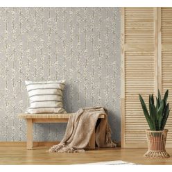   ICH Hana vlies anyagú barna, fehér, sárga színű ágas, virágos romantikus tapéta