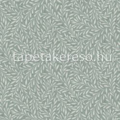   Midbec Poetry vlies, vinyl anyagú türkiz, fehér, zöld színű leveles, textilhatású romantikus tapéta