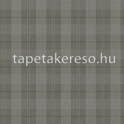 Midbec Poetry vlies, vinyl anyagú szürke, barna, fehér színű kockás, textilhatású romantikus tapéta