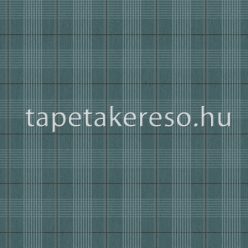   Midbec Poetry vlies, vinyl anyagú kék, barna színű kockás, textilhatású romantikus tapéta