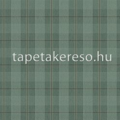   Midbec Poetry vlies, vinyl anyagú kék, fehér, barna színű kockás, textilhatású romantikus tapéta