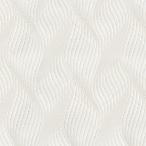 Emiliana Parati New Tekko vlies anyagú, fehér, gyöngyház színű, 3d, hullámos, geometriai, Modern tapéta