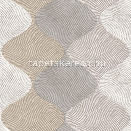 Parato CVLTO vlies, vinyl anyagú szürke, törtfehér, barna, csillámos színű hullámos, textilhatású modern tapéta