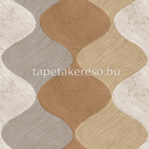 Parato CVLTO vlies, vinyl anyagú szürke, barna, fehér, arany, csillámos színű hullámos, textilhatású modern tapéta