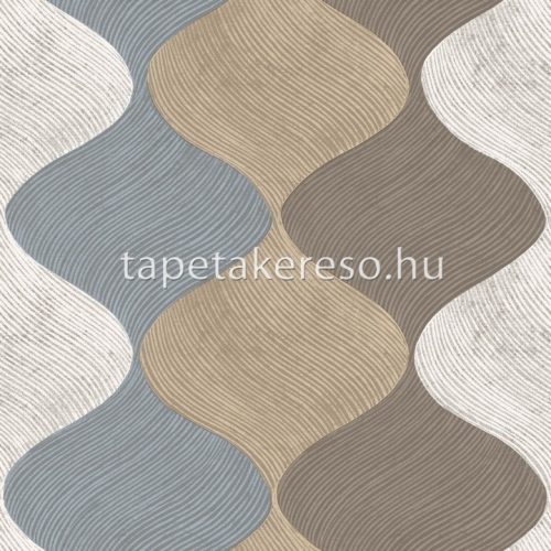 Parato CVLTO vlies, vinyl anyagú kék, szürke, barna, csillámos színű hullámos, textilhatású modern tapéta