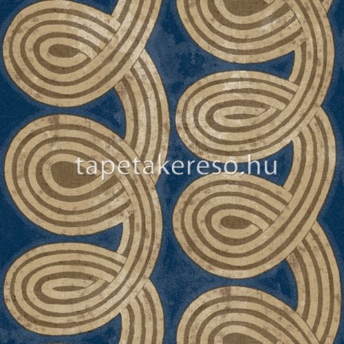Parato CVLTO vlies, vinyl anyagú kék, barna, arany, csillámos színű textilhatású, geometriai modern tapéta