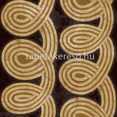 Parato CVLTO vlies, vinyl anyagú fekete, barna, arany, csillámos színű textilhatású, geometriai modern tapéta