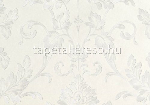 Sirpi Italian Silk 7 papír, vinyl anyagú törtfehér, gyöngyház színű barokk klasszikus tapéta
