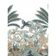 Erismann Elle Decoration 3 vlies anyagú türkiz, fehér, barna, fekete, zöld színű madaras, növényes, leveles modern poszter