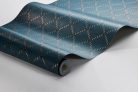 Boras  Treasured vlies anyagú kék, arany, mályva színű geometriai Modern tapéta