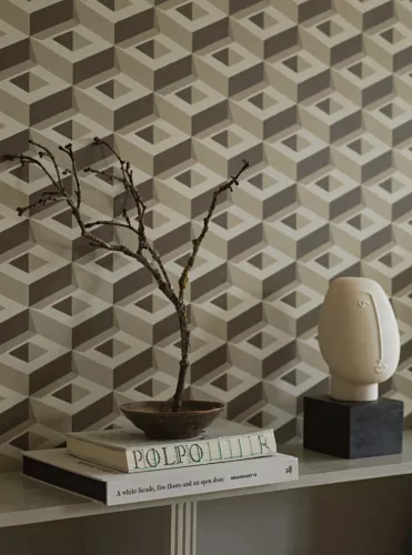 Boras  Treasured vlies anyagú barna, beige színű 3d, geometriai Modern panel