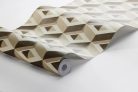 Boras  Treasured vlies anyagú barna, beige színű 3d, geometriai Modern panel