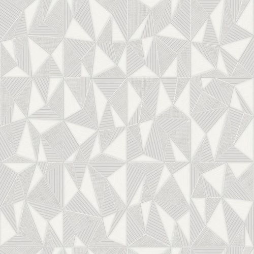 Adawall Omega vlies, vinyl anyagú fehér, szürke színű 3d, geometriai modern tapéta