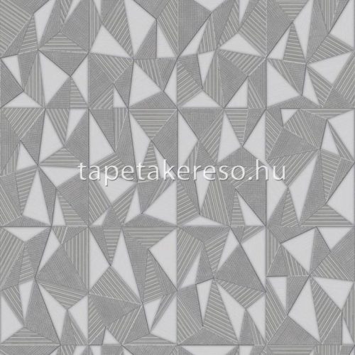 Adawall Omega vlies, vinyl anyagú szürke, ezüst színű 3d, geometriai modern tapéta