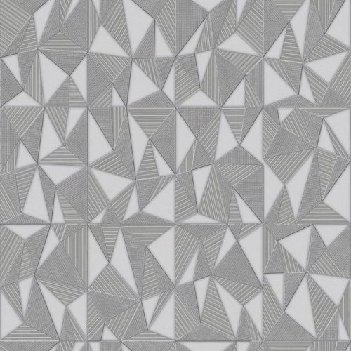 Adawall Omega vlies, vinyl anyagú szürke, ezüst színű 3d, geometriai modern tapéta