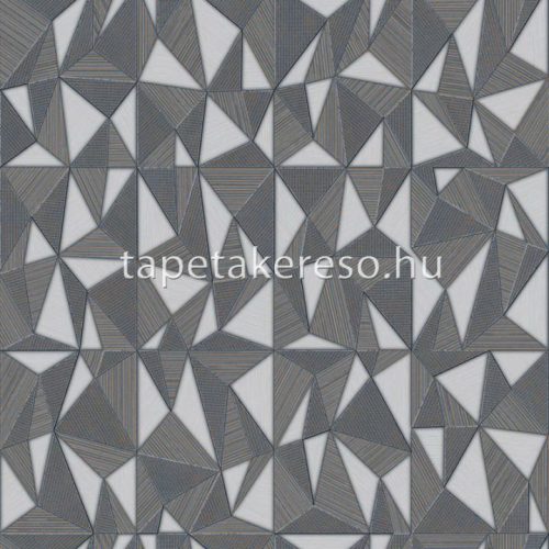 Adawall Omega vlies, vinyl anyagú szürke, barna, ezüst színű 3d, geometriai modern tapéta
