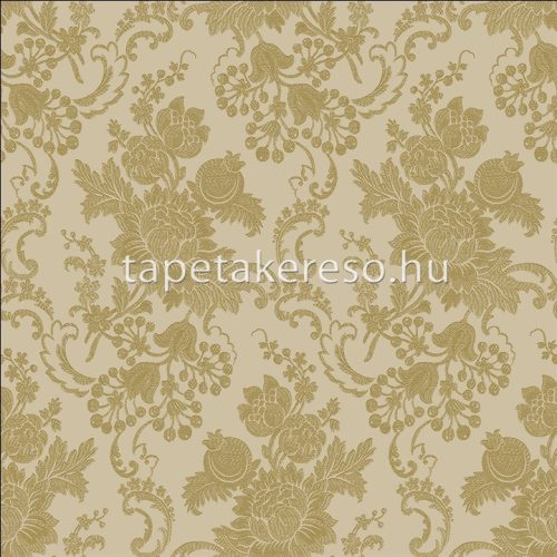 Parato I Damaschi vlies, vinyl anyagú beige, arany színű virágos klasszikus tapéta