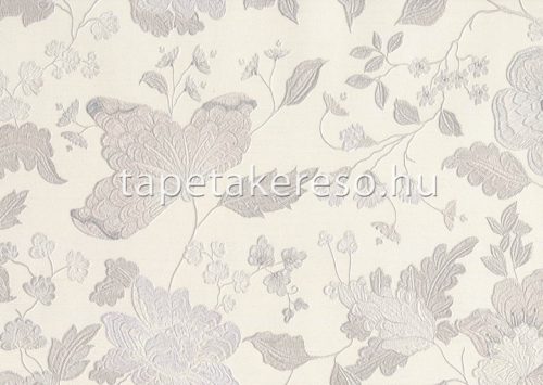 Sirpi Italian Silk 7 papír, vinyl anyagú szürke, törtfehér színű virágos klasszikus tapéta
