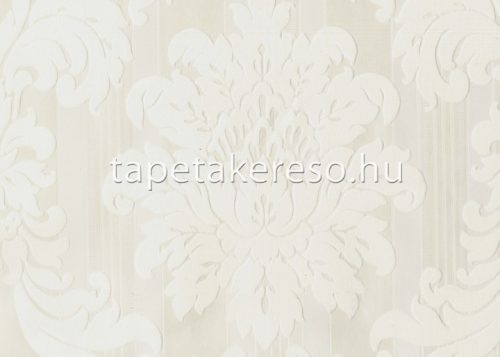 Sirpi Italian Velour flock, papír, vinyl anyagú törtfehér színű barokk modern tapéta