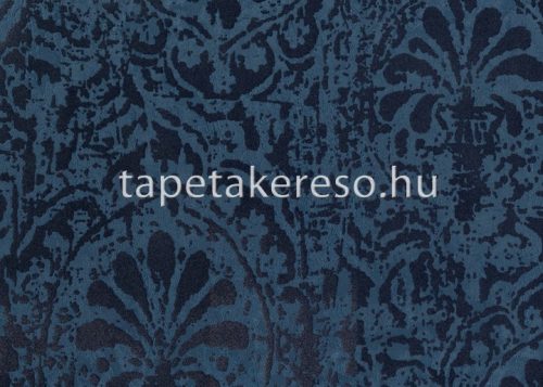 Sirpi Italian Velour flock, papír, vinyl anyagú kék színű keleties modern tapéta