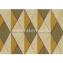   Sirpi Altagamma Tisse vlies, vinyl anyagú barna, zöld, mustársárga színű geometriai, szövethatású modern tapéta