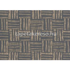   Sirpi Altagamma Tisse vlies, vinyl anyagú fekete, barna színű geometriai, szövethatású modern tapéta