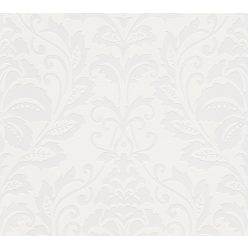   AS Creation 111 Shades of  White habos, vlies anyagú fehér, gyöngyház színű barokk modern tapéta
